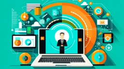 An eye-catching image that creatively represents digital marketing, combining digital assets with professionalism, making it the perfect fit for the article.