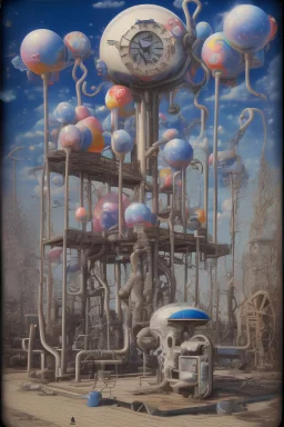 Usa route 66, gas station, Yves Tanguy, polaroid, absurd