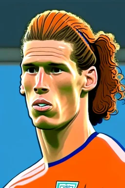 Virgil van Dyck Dutch soccer player 2d cartoon