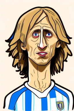 Luka Modric Croatian football player , cartoon 2d