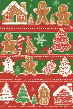 Create a bestselling notebook cover with a festive holiday theme. The design should feature a cheerful gingerbread motif and vibrant colors, evoking the warmth and joy of the season. Incorporate traditional holiday symbols for an eye-catching and must-have look during the holidays.