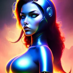 Epic full body picture portrait of busty atletic young beautiful Raven teen titans Frank Frazetta styles