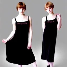 Russian shorthair beautiful 20-years guy boyish boylike wide hips in black girlisy nightgown