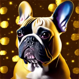 French bulldog is goldene Adele. painting style of Klimt