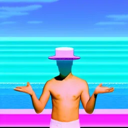 Vaporwave pool person