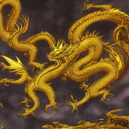 A golden dragon shooting the exexutioner beam