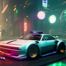 cyberpunk hyper car,cyberpunk 2077,center composition, ultra realistic,shiny, smooth, studio quality, octane render, Surrealism, Triadic colour scheme,glow-stick, ambient lighting,nightclub lighting, polaroid, 100mm, --ar 1:1 --v4