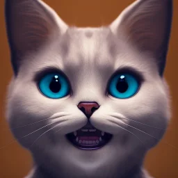 Cute fluid ink cat with beuty aye and happy smile, big black eyes, unreal engine 5, 8k resolution, photorealistic, ultra detailed by Bosh