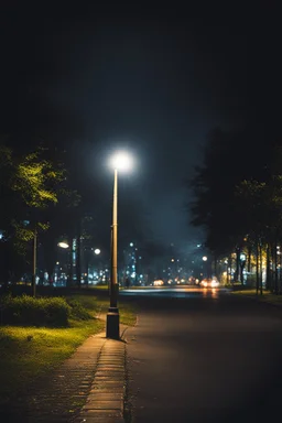 streetlight effect, It's dark everywhere except for one spot where there's a bright streetlight. The streetlight helps you see things clearly and find your friends easily in that small area.