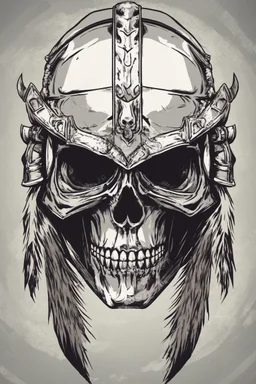 WARRIOR skull helmet, comic style, portrait