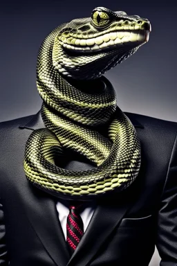 Snake dressed in a business suit