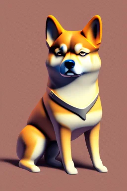 pioneer shiba inu close face matrix isometric hills with x on forehead