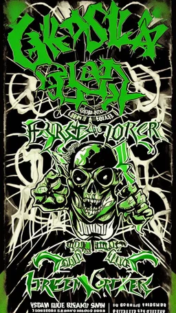 skAte old school hardcore punk green flyer