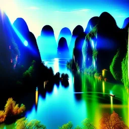 Li River, China,aerial view,extremely detailed digital painting, high resolution,8k, realistic, beautiful, volumetric lighting, mystical colors ,perfectly centered image, perfect composition, rim light, beautiful lighting,masterpiece, stunning scene, raytracing, anatomically correct, in the style Van Gogh and robert e howard and Ken Kelley and Ohrai Noriyoshi and Simon Bisley and tomzj1.