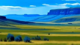 I want a picture of a landscape plateau, and I want a picture in blue