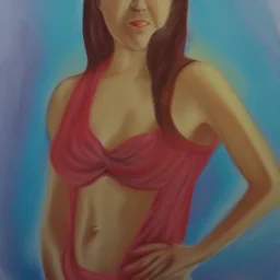 Full body portrait, painting, medium shot lady 128bit