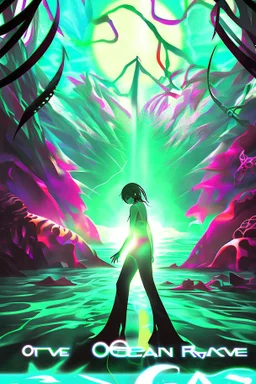 rave poster with ocean theme dark anime