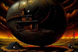 Goodness Greatness Great balls of fire, Distorted Unbalanced Reality, by Phlegm and Dave McKean and Santiago Caruso, it's all ball-bearings, , surrealism, abstract surreal art, acrylics