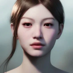 Cloudy, dreamy, female face, art by Wei Chang