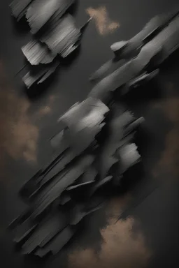 Hyper Realistic Aerial Grungy Dark-Grey Brush strokes on a dark rustic background with charcoals