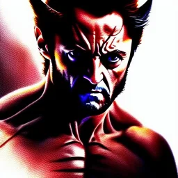 Dibujo al oleo Épico de cuerpo completo de Wolverine clasico,extremely detailed digital painting, extremely detailed face,mystical colors,perfectly centered image, perfect composition, rim light, beautiful, lighting,8k, stunning scene, raytracing dibujado por Pablo Olivera