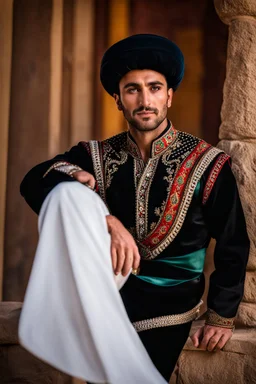 azeri male in traditional dancer costum