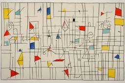 ink transfer in the style of Paul klee "the twittering machine"