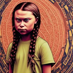 portrait of Greta Thunberg aboriginal australian