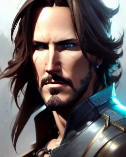 "matt mercer, full-scale head and shoulders portrait, 8k resolution concept art portrait by Greg Rutkowski, ultra detailed, Artgerm, WLOP, Alphonse Mucha dynamic lighting hyperdetailed intricately detailed Splash art trending on Artstation triadic colors Unreal Engine 5 volumetric lighting Splash art fantasy,"