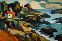 abstract landscape of iona in the style of Arne hiersoux
