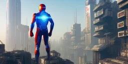 cyberpunk Spider-man, Full body, Game, village, 8k quality