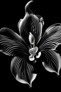 crea una imagen de una orquídea en blanco y negro