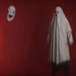 horror ghost red background