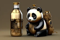 steampunk panda in moutai design