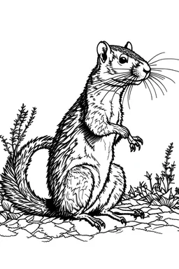 Outline art for African ground squirrel