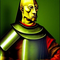 portrait of a medieval knight picasso style