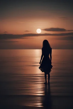 A writer sees the silhouette of a woman he loves in front of the sea at night
