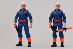 Mike Pence G.I. Joe toy figure With a laser rifle space force Blue fabric uniform, fluorescent orange, black Moonboots