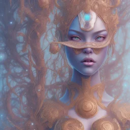 sango fantasy, fantasy magic, intricate, sharp focus, illustration, highly detailed, digital painting, concept art, matte, artgerm and paul lewin and kehinde wiley, masterpiece sexy lips Asian lady body turquoise space lady space galaxy