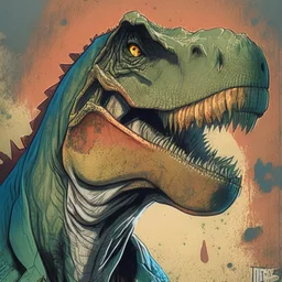 Dinosaur, T-rex, Comic style, portrait