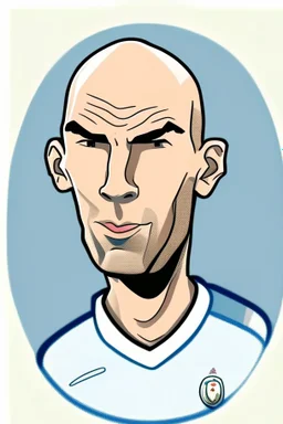 Zinedine Zidane French soccer player cartoon 2d