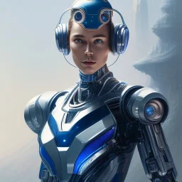 cosmos masterpiece, humanoid cyborg robot, sango fantasy, fantasy magic, sharp focus, illustration, highly detailed, digital painting, concept art, matte, artgerm and paul lewin and kehinde wiley, full figure, fit in board, cyber punk, pretty accurate hands face fingers, natural aye, fit within portrait