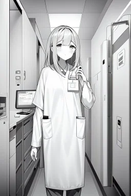 hospital patient room, greyscale