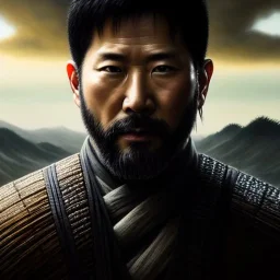 Ultra detailed fullbody Portrait in oil on canvas of Ghost Of Tsushima scenery,intense stare,extremely detailed digital painting, extremely detailed face,crystal clear Big eyes, mystical colors ,perfectly centered image, perfect composition, rim light, beautiful lighting,masterpiece,8k, stunning scene, raytracing, anatomically correct, in the style of robert e howard and Ken Kelley and Ohrai Noriyoshi and Simon Bisley and tomzj1