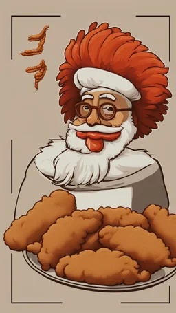 TEXT: "JUEVES" Made of fried CHICKEN, clean background