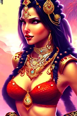 indian milf, warrior princess, nacht, corsage, necklace, fantasy art