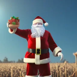 santa claus in the cropland corn