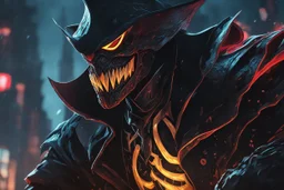 Pyke venom in 8k solo leveling shadow artstyle, pirate them, mask, close picture, rain, neon lights, intricate details, highly detailed, high details, detailed portrait, masterpiece,ultra detailed, ultra quality