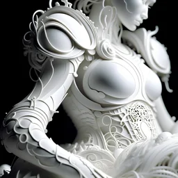White armour mould dream exagerate fluid silouettes couture sculpted engineered forms defy anatomical structure