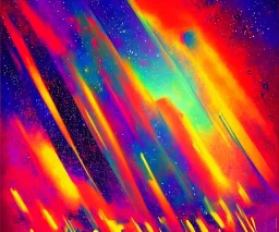 Vía Lactea. Art by "Guillermo Pérez Villalta". Vivid colors contrasts in an impressive way.